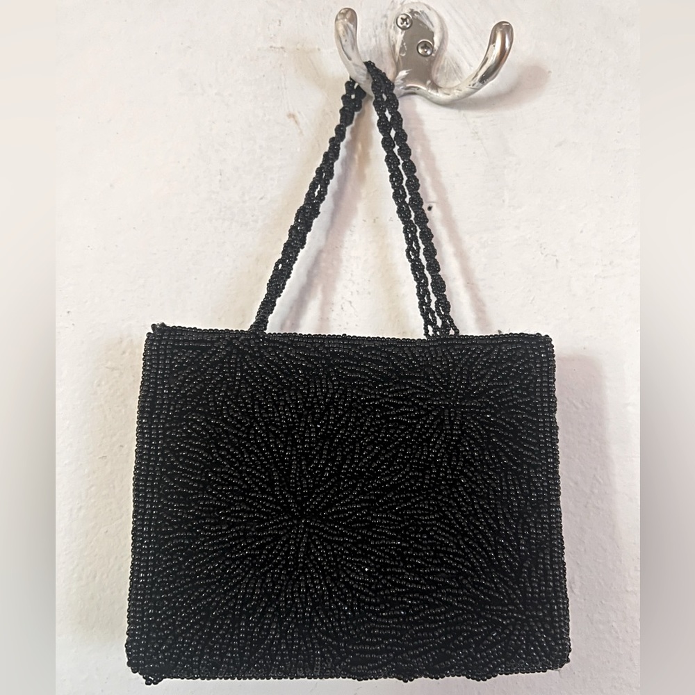 Fully glass beaded purse